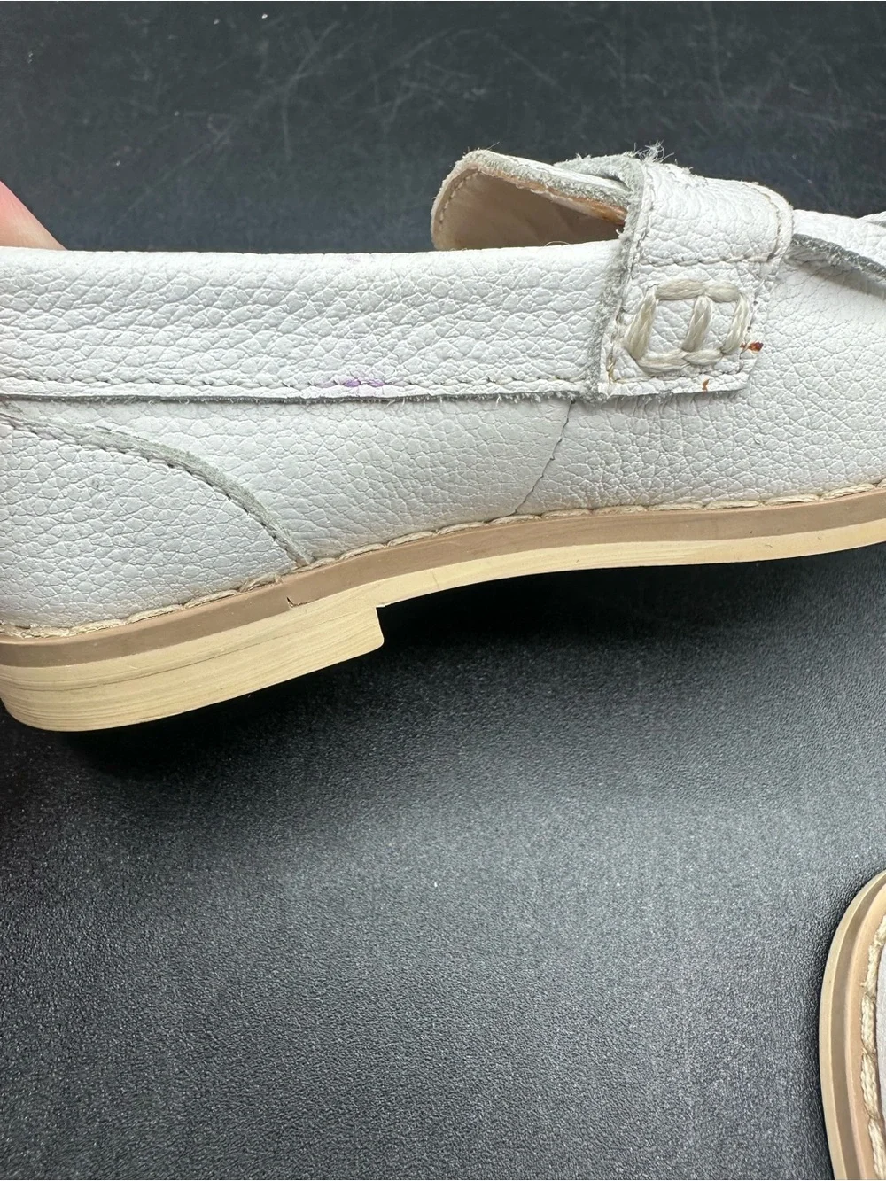 JANIE AND JACK White Leather Fringe Loafer Flats Toddler Size 4